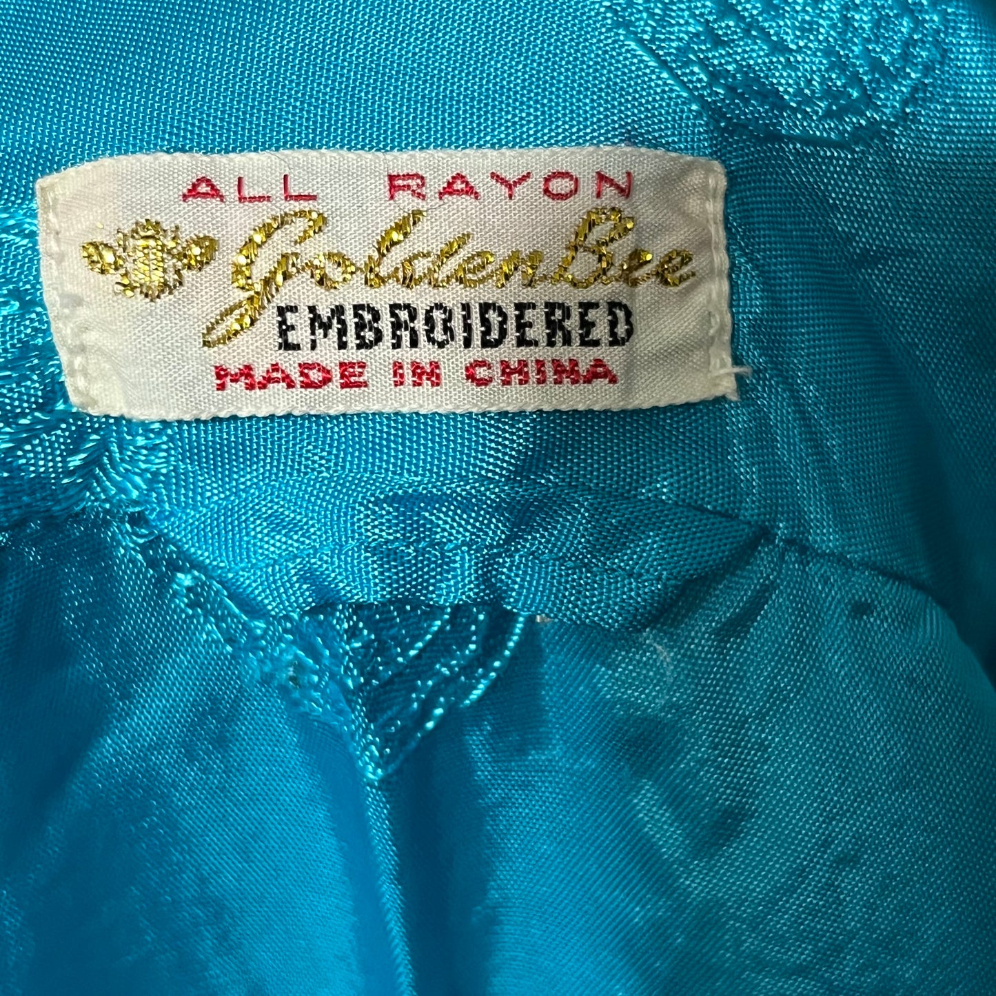 Golden Bee Turquoise With Floral Embroidered Robe Sz-Large #20