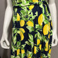 Loft Navy Lemon Print Maxi Dress Sz-Medium