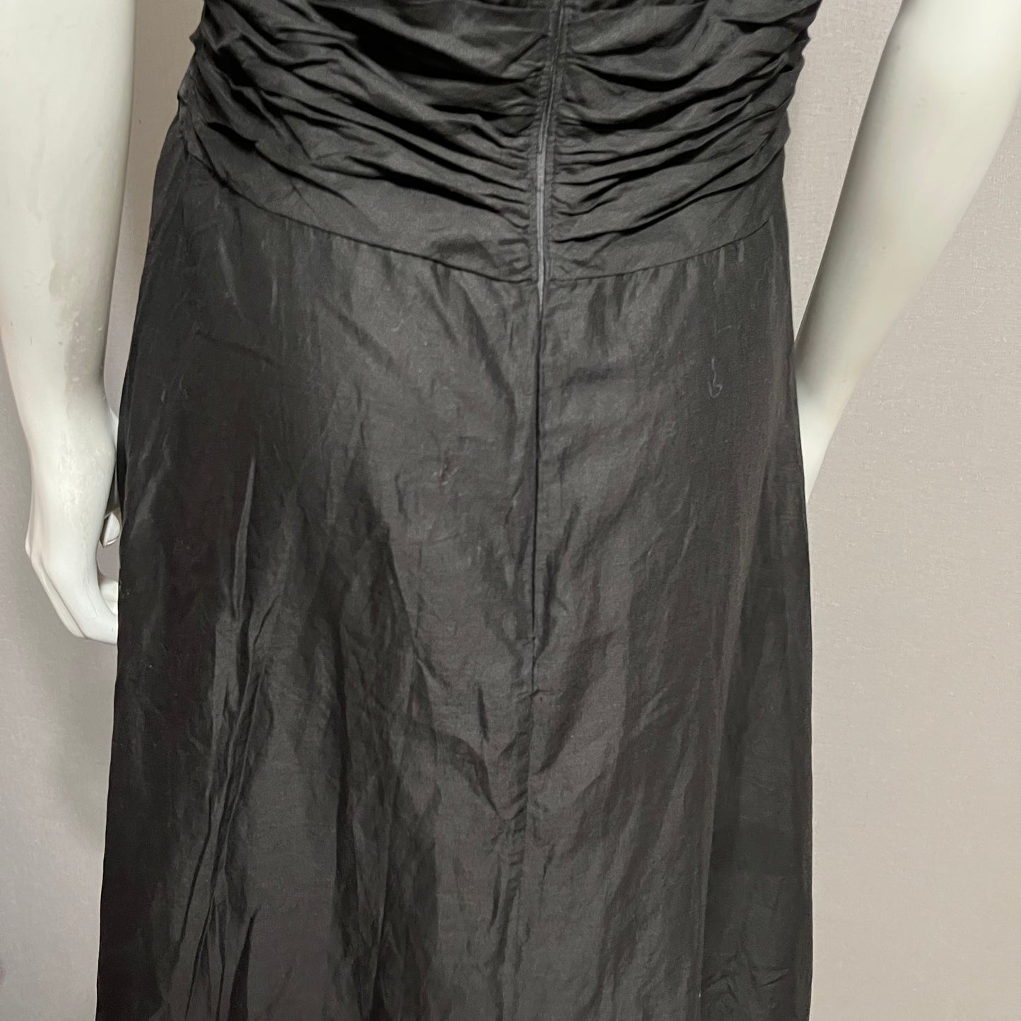 White House Black Market Black Cotton Halter Flowy Dress Sz-12 #37