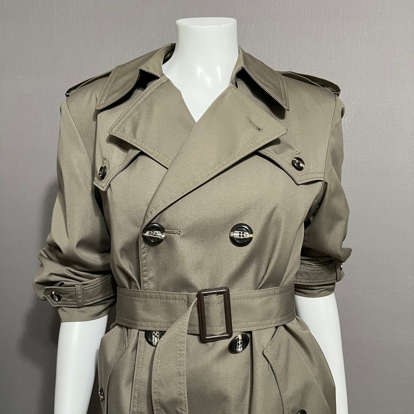 Vintage Taupe Trench Jacket Sz-Small/Medium #47