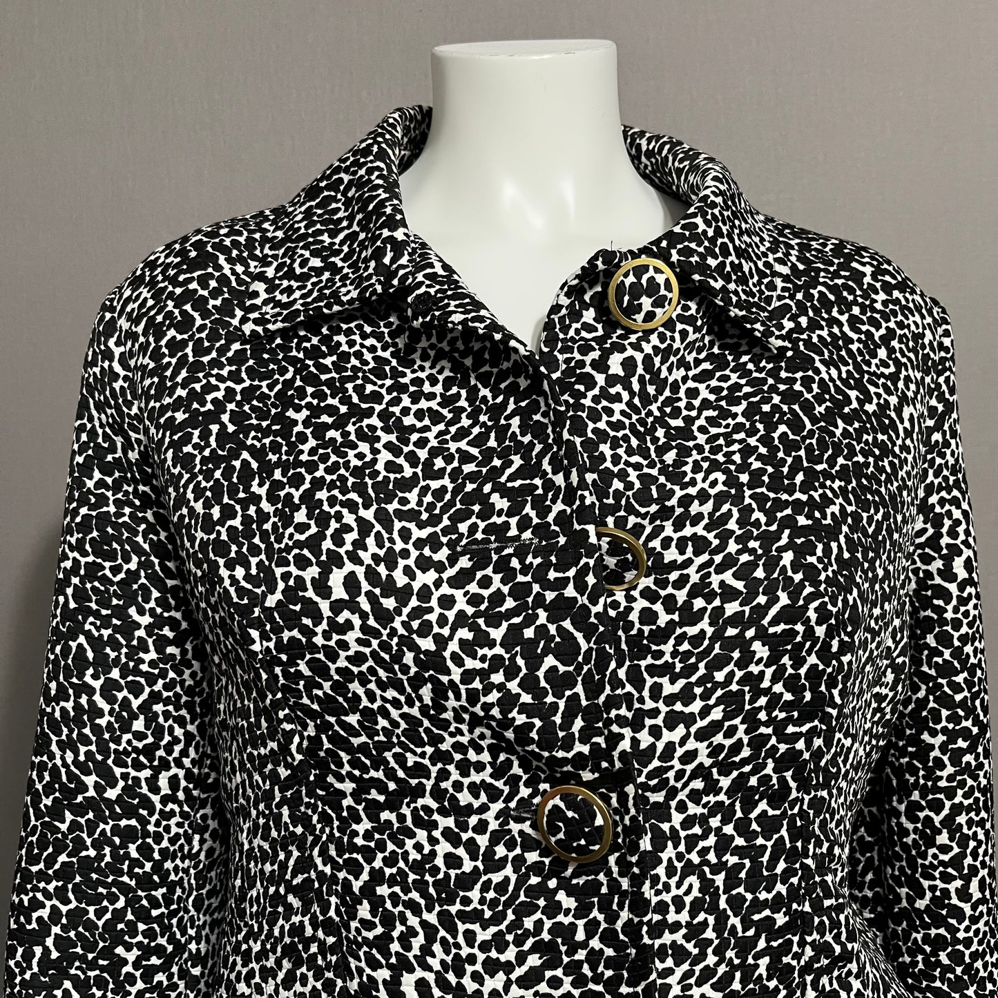 Carole Little Black | White Printed Blazer Size- Large #26