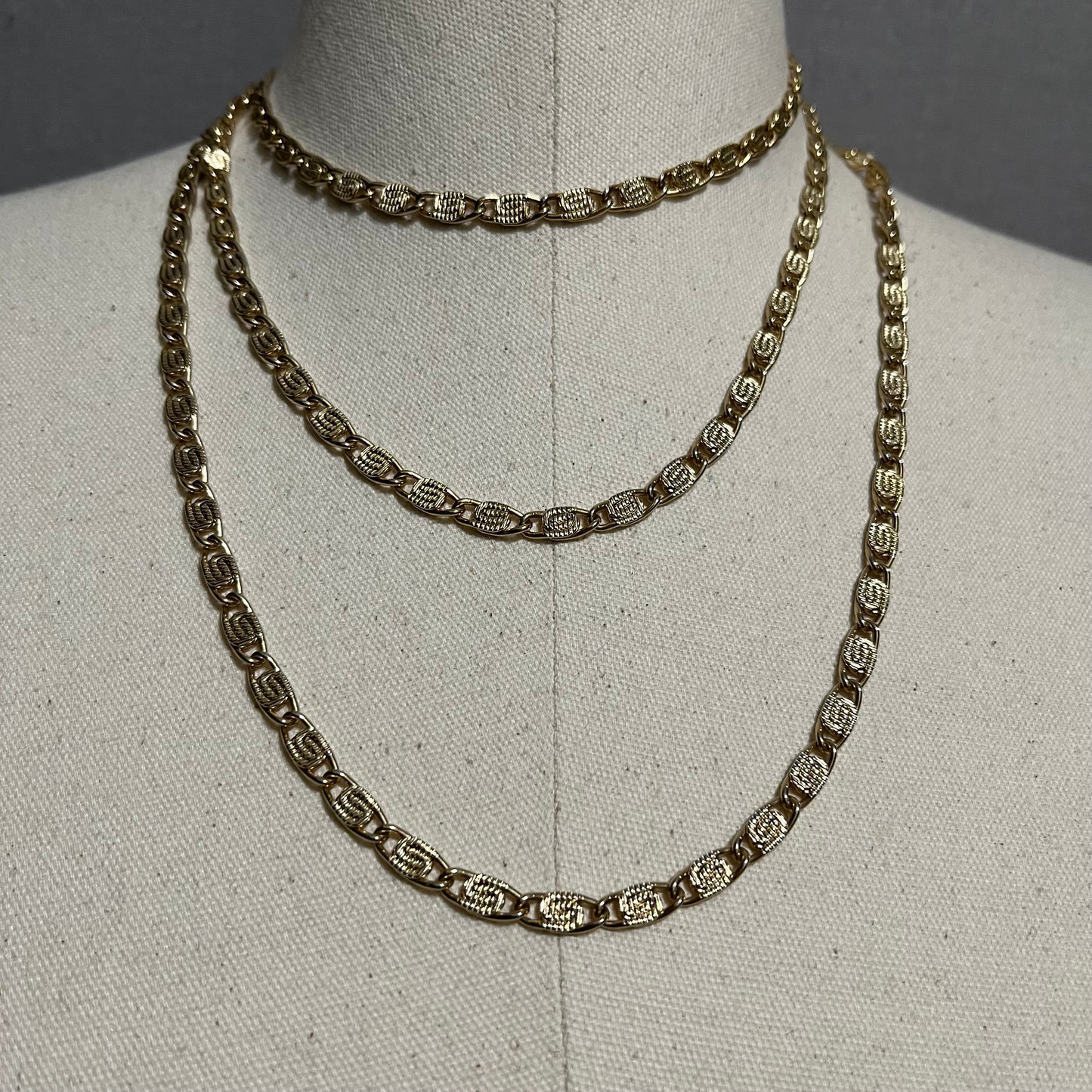 Monet Gold S -shaped  Long Chain Necklace