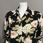 Alfred Dunner Black Floral Button Front Blouse Sz-18