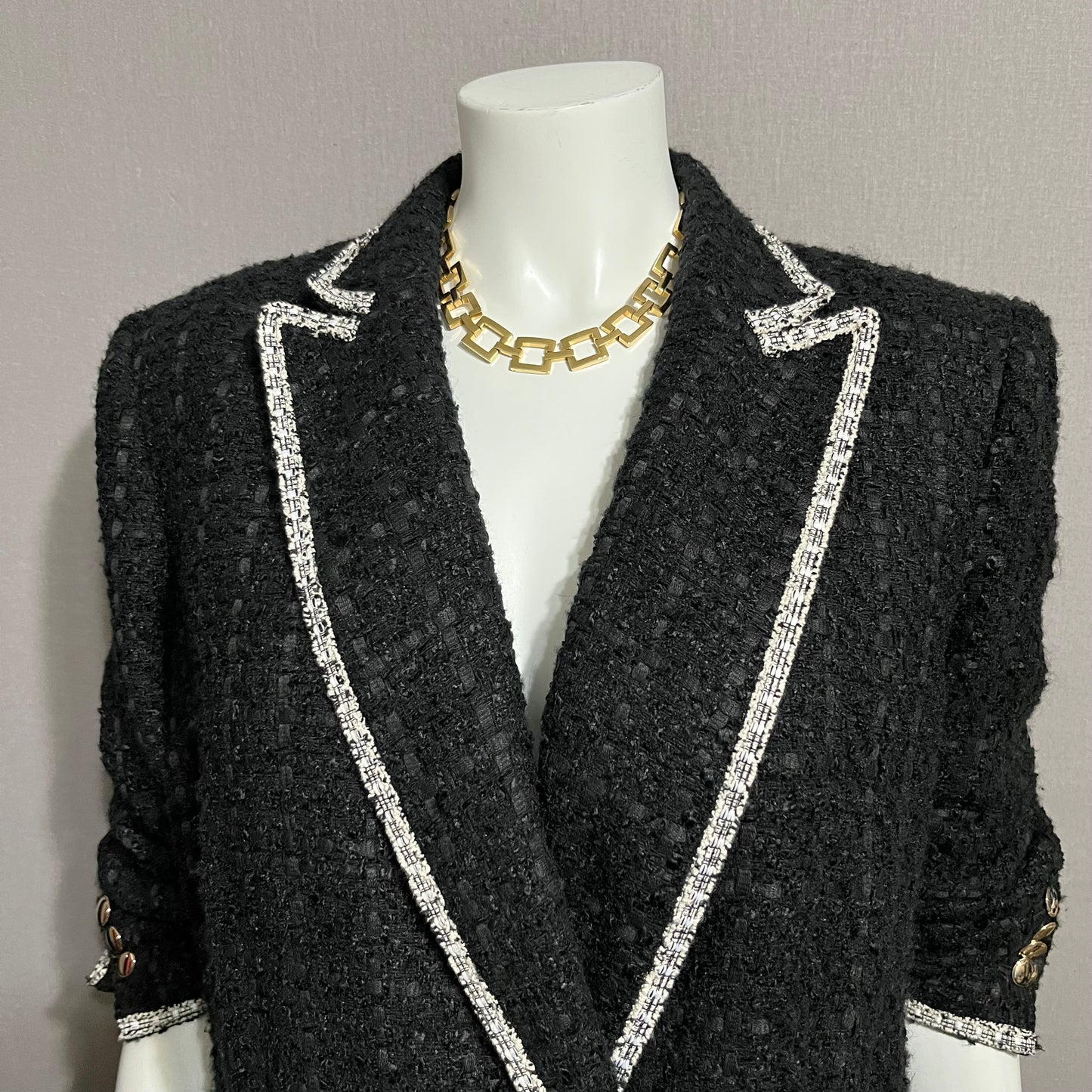 Ann Taylor Black Tweed Blazer Sz-Large