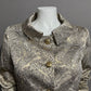 Peck & Peck Gold Shimmer Metallic Cropped Jacket Sz-6