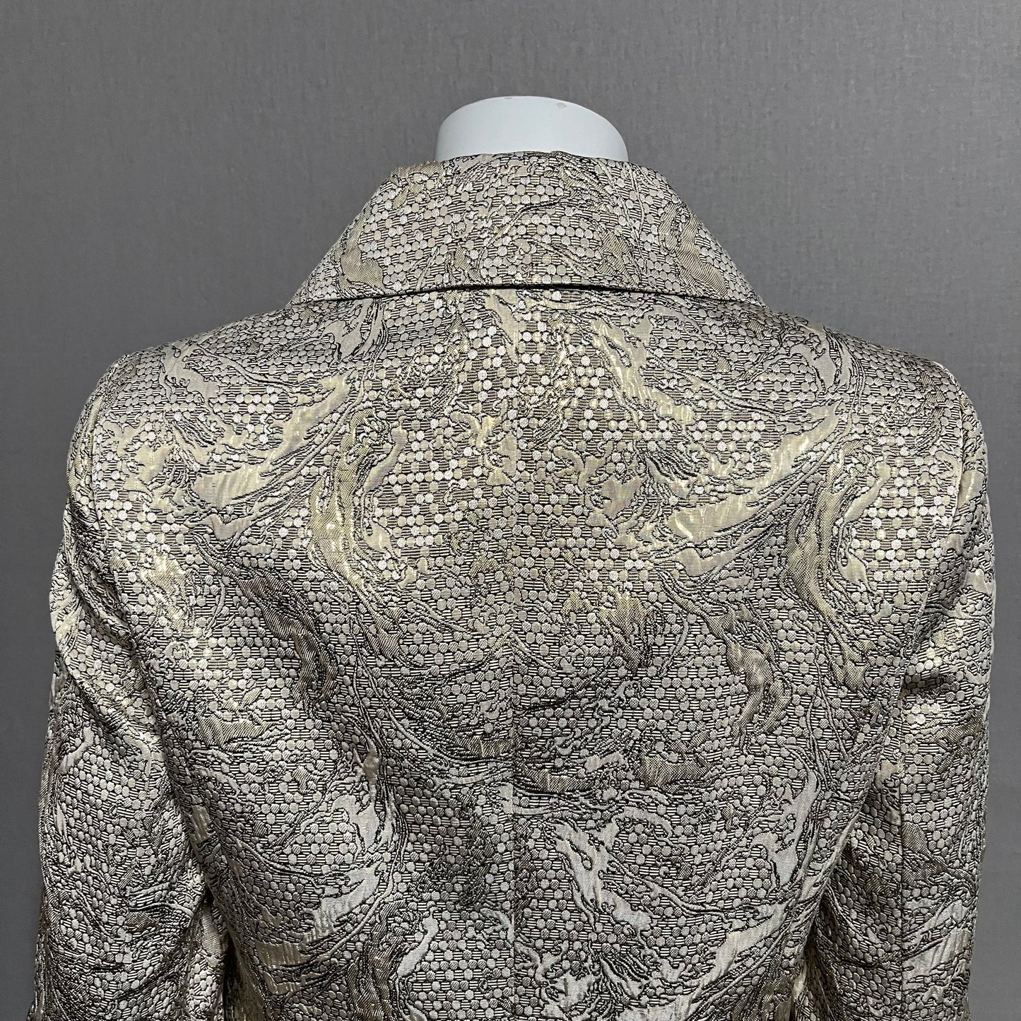 Peck & Peck Gold Shimmer Metallic Cropped Jacket Sz-6