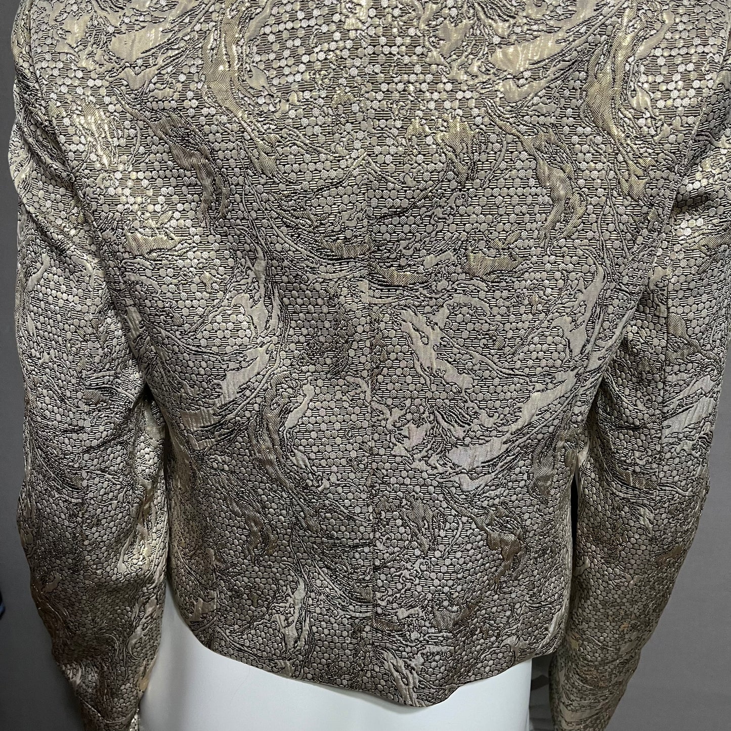 Peck & Peck Gold Shimmer Metallic Cropped Jacket Sz-6