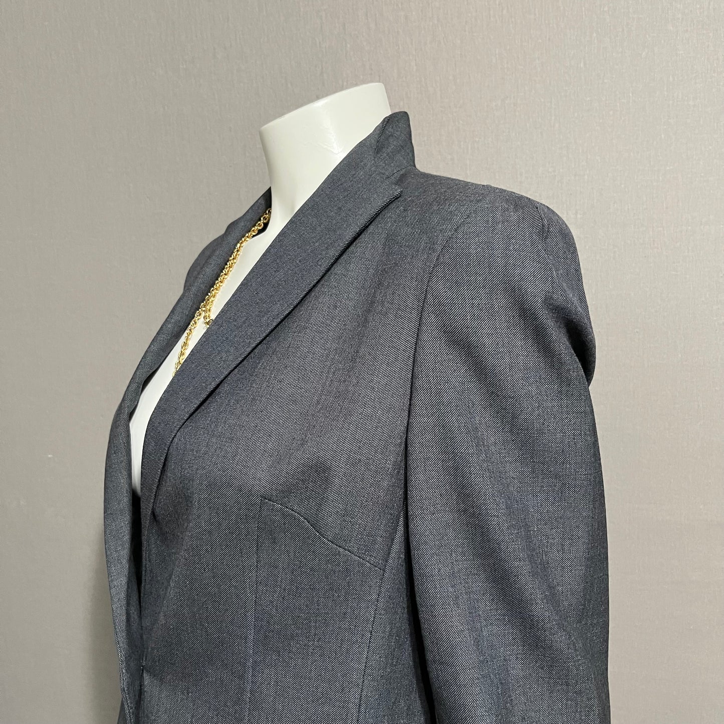 Jones New York 100% Wool Gray Lightweight Career Blazer Sz-10