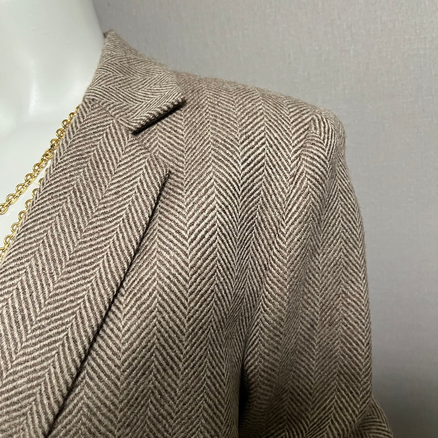 Vintage Jones New York 100% Lana Wool Herringbone Blazer Sz-10