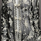 Brownstone Studio Black Mesh Cream Appliqué Kimono Blazer Sz-16