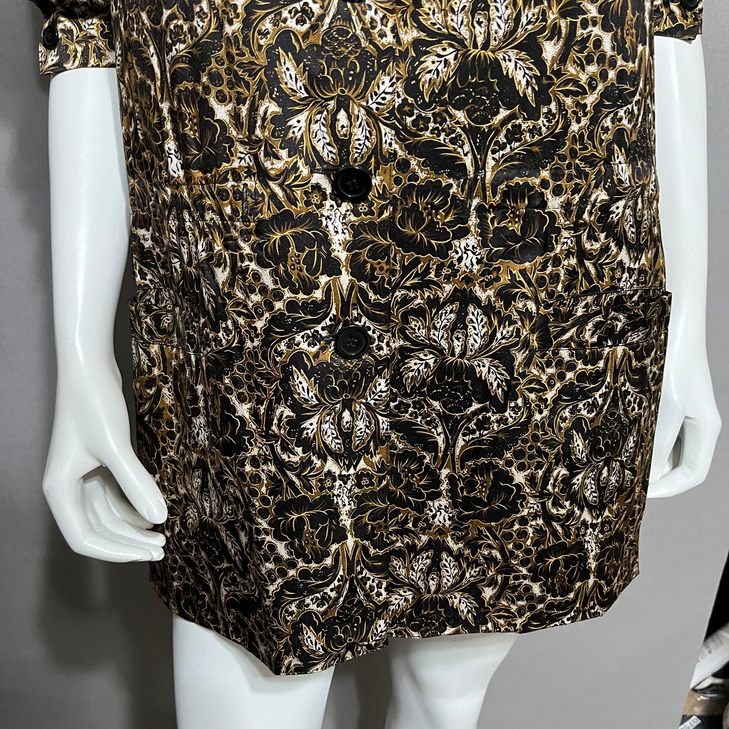 Vintage Austin Reed 100% Silk Brown | Black | Gold  Floral Blazer Sz-10