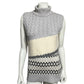 Worth 100% Wool Gray Cream Black Sleeveless Turtleneck Sz-Small/Medium