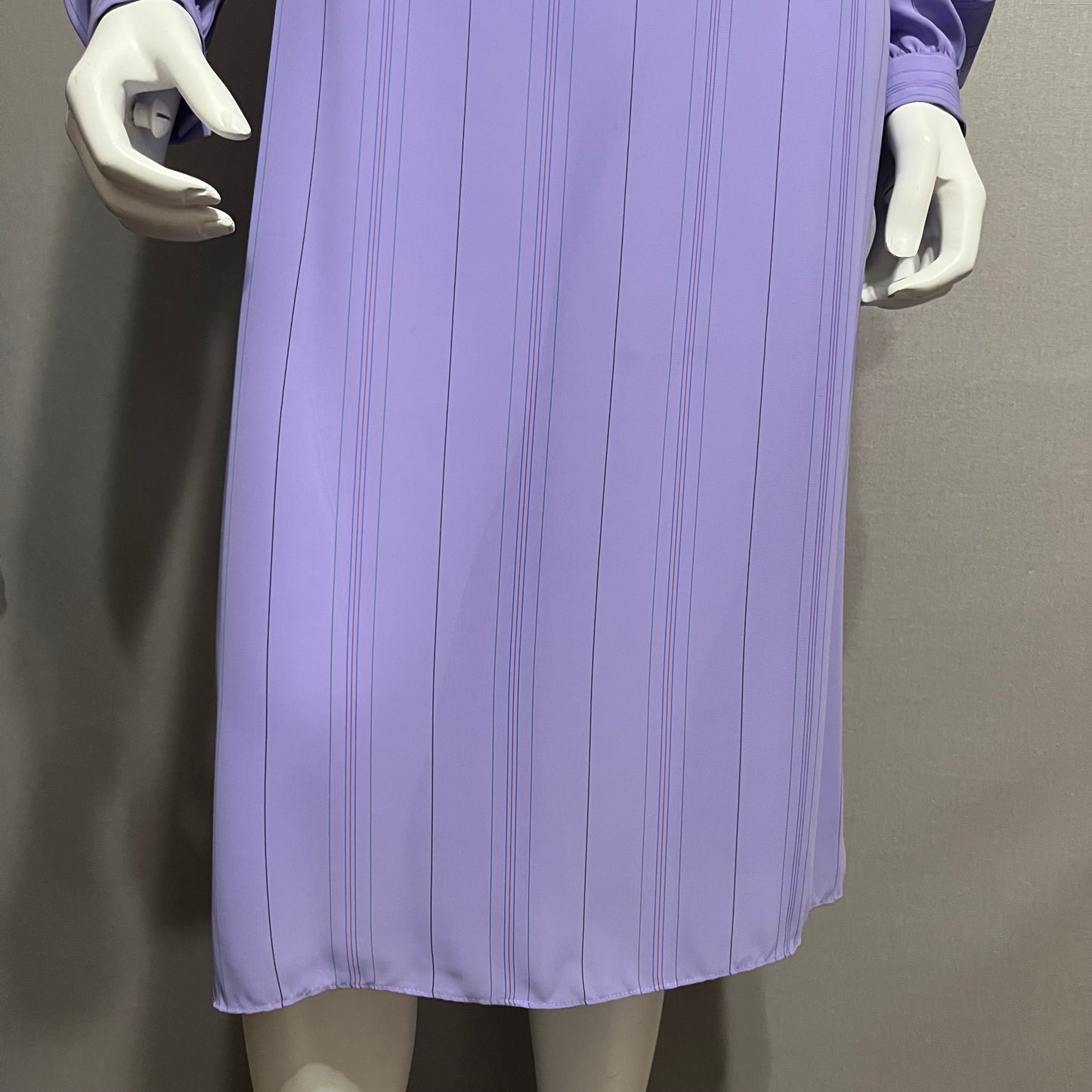 Charles Allison Lavender Sheer Stripe Dress Sz-Large