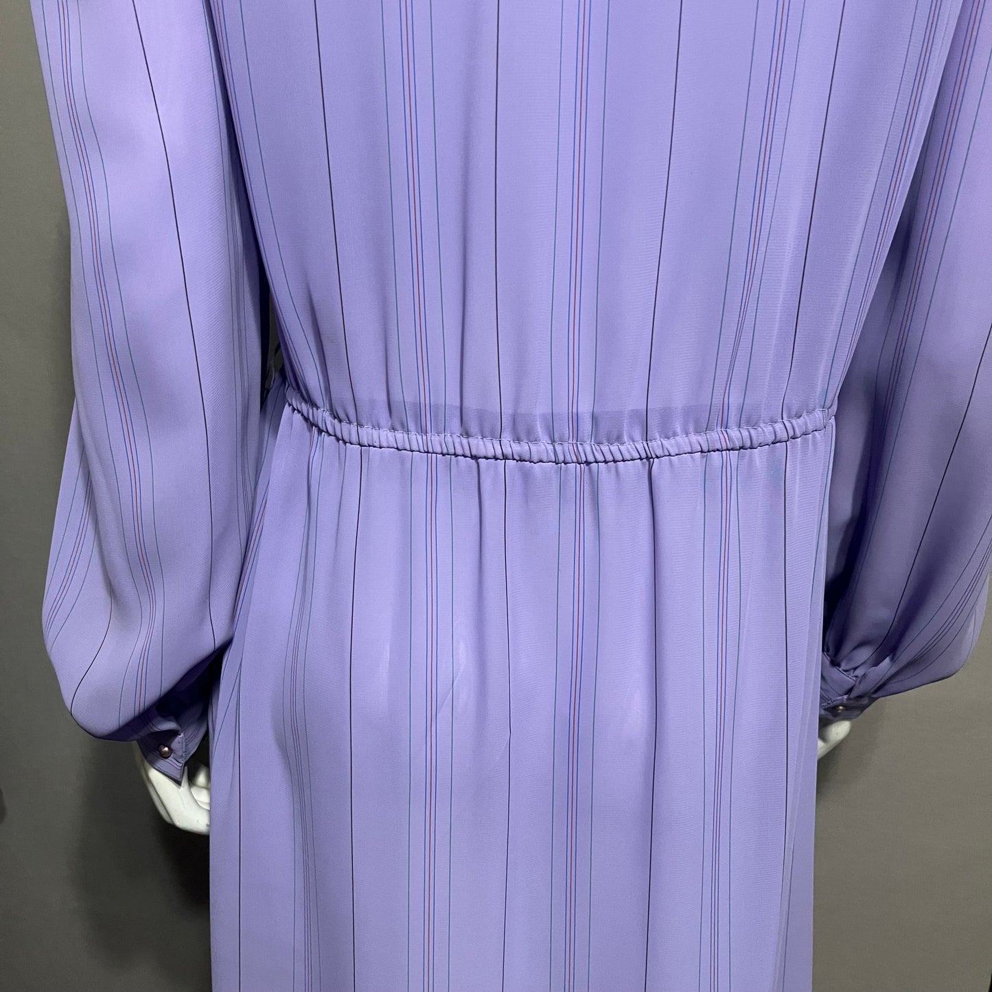 Charles Allison Lavender Sheer Stripe Dress Sz-Large