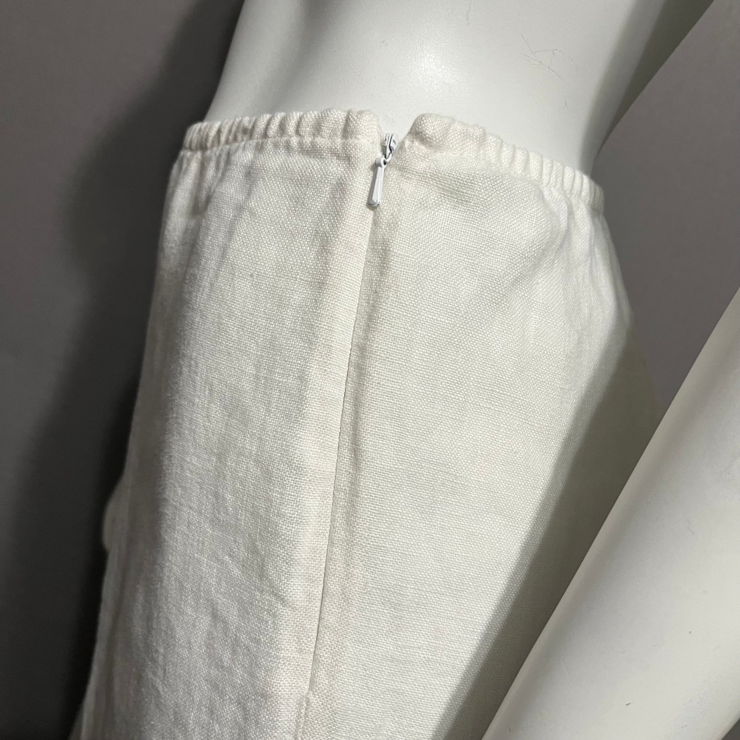 Eileen Fisher White Linen Cropped Pants Sz-Large