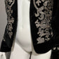 WHBM Black Velvet Gold Embroidery Blazer Size-12