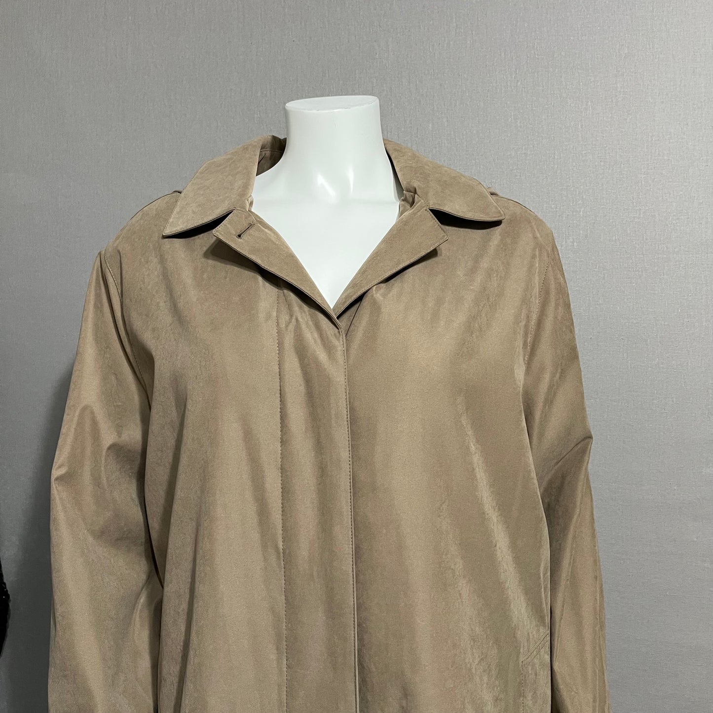 Vintage London Fog Brown Longline Hooded Trench Jacket Sz-8 Runs Big!