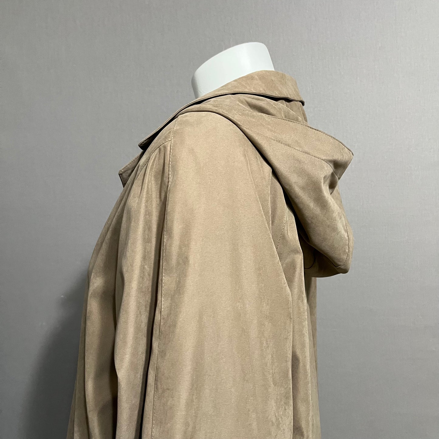 Vintage London Fog Brown Longline Hooded Trench Jacket Sz-8 Runs Big!