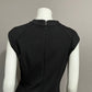 Cache Black Ponte Knit With Gathered Waist Brown Gold Accents Dress Sz-10