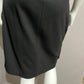 Cache Black Ponte Knit With Gathered Waist Brown Gold Accents Dress Sz-10