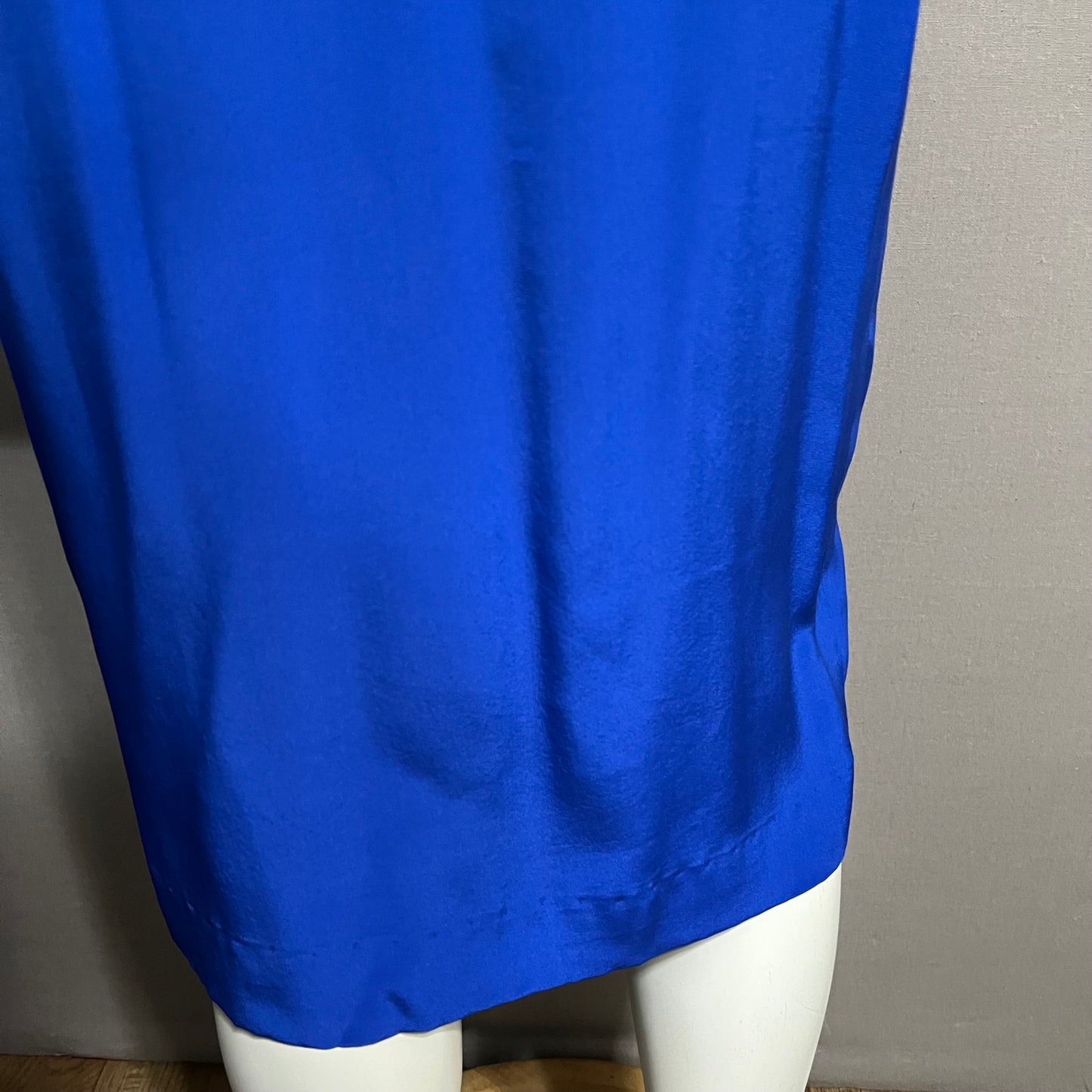 Vintage Liz Claiborne 100% Silk Cobalt Blue Button Front Dress Sz-4