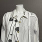 North Style White With Black Geometric Patterns Button Front Shirt Sz-1X