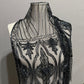 Black & Silver Mesh Beaded Shawl | Scarf