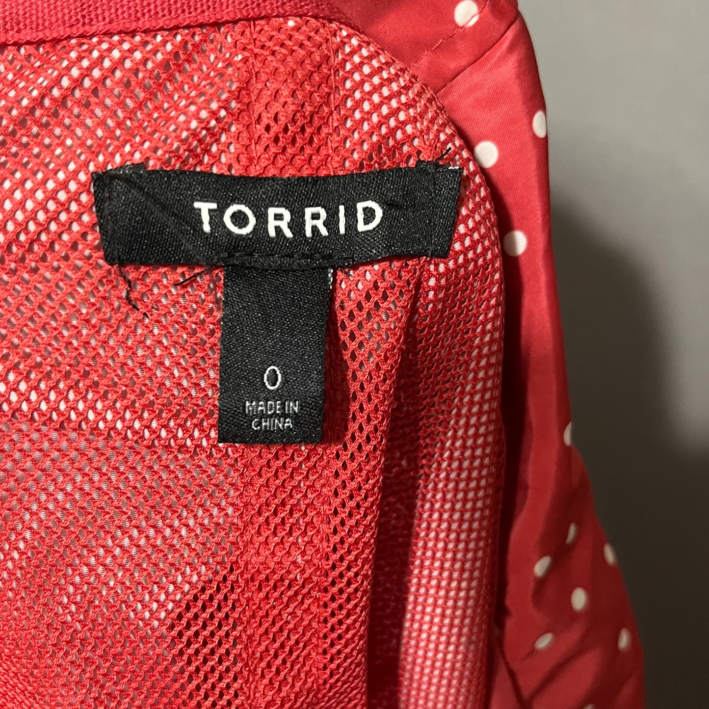 Torrid Red Polka Dot Nylon Rain Jacket Sz-0