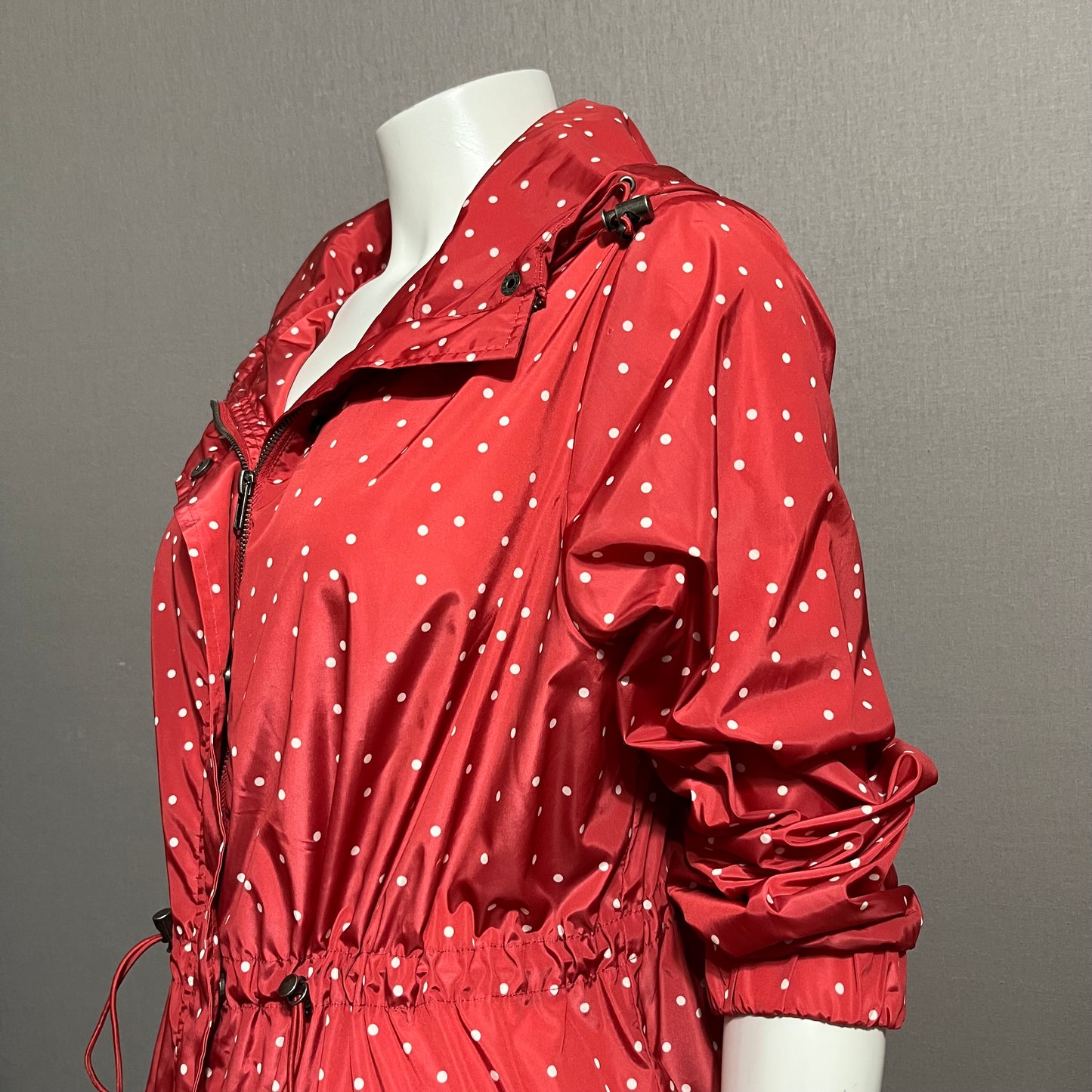 Torrid Red Polka Dot Nylon Rain Jacket Sz-0