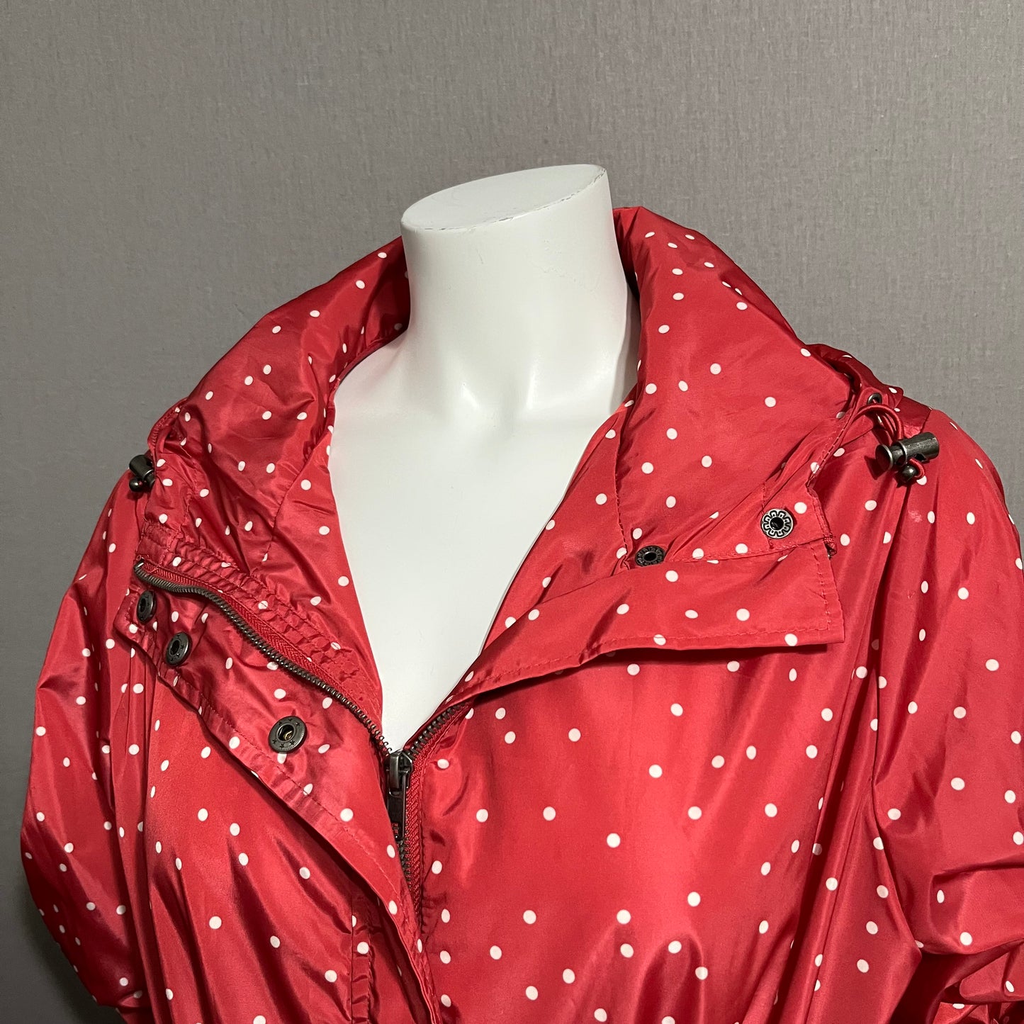 Torrid Red Polka Dot Nylon Rain Jacket Sz-0