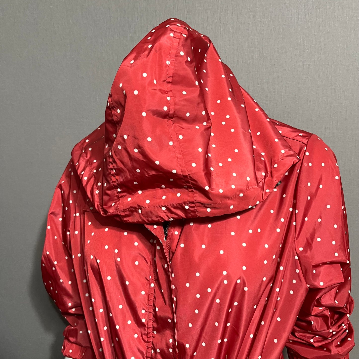 Torrid Red Polka Dot Nylon Rain Jacket Sz-0