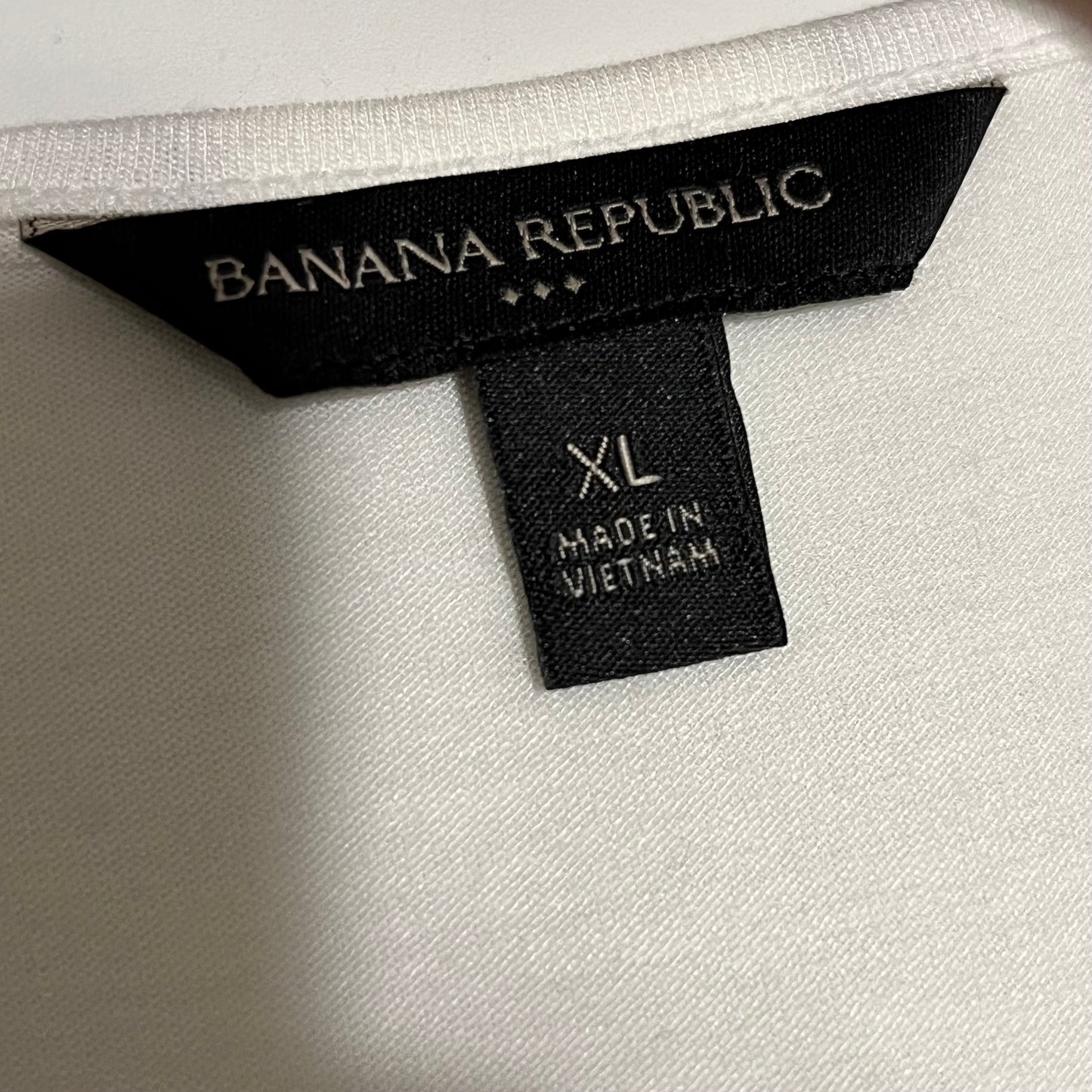 Banana Republic White Sheer Cowl Neck T-Shirt Sz-XL