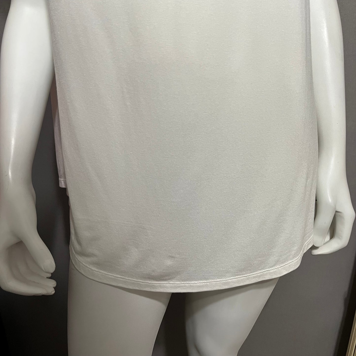 Banana Republic White Sheer Cowl Neck T-Shirt Sz-XL