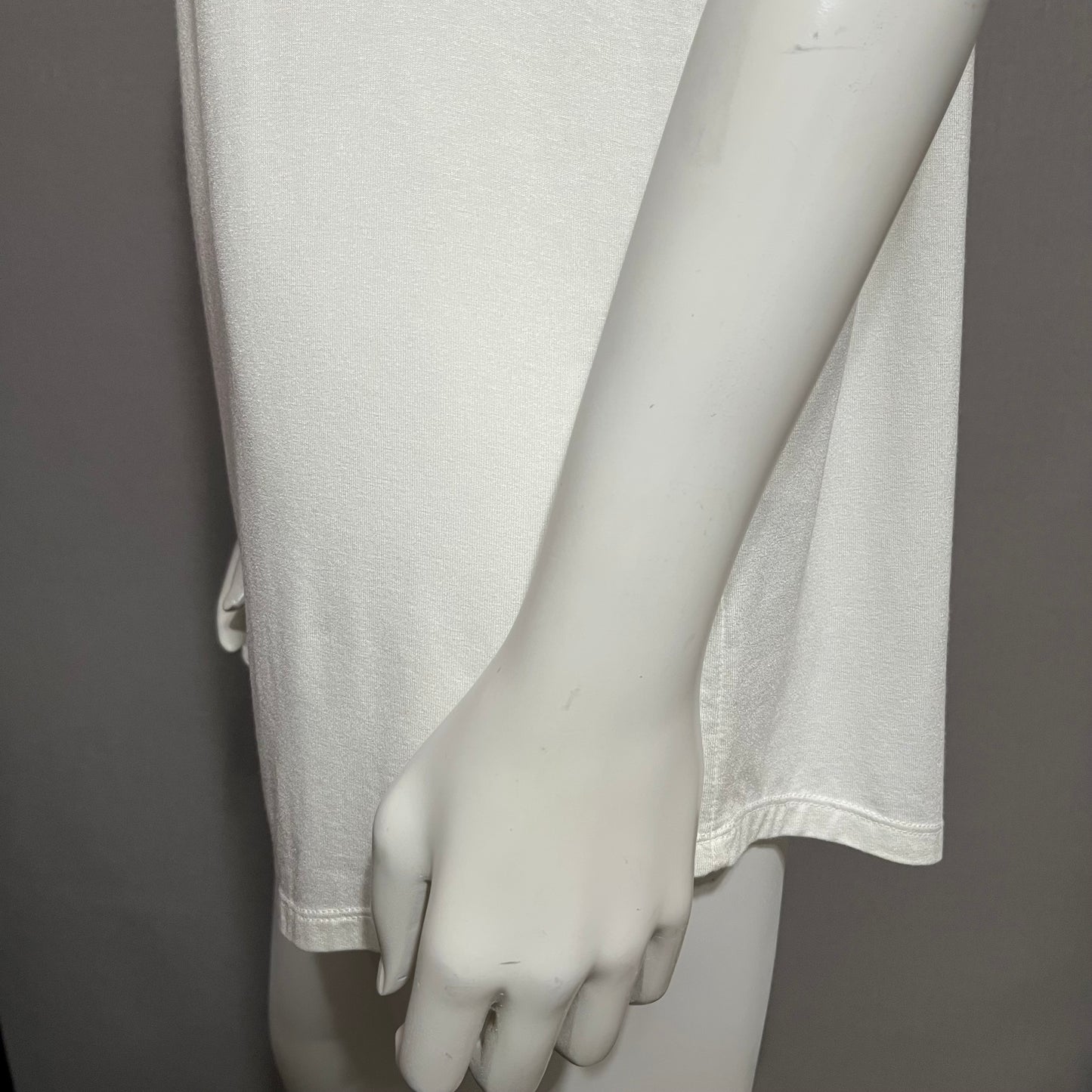 Banana Republic White Sheer Cowl Neck T-Shirt Sz-XL