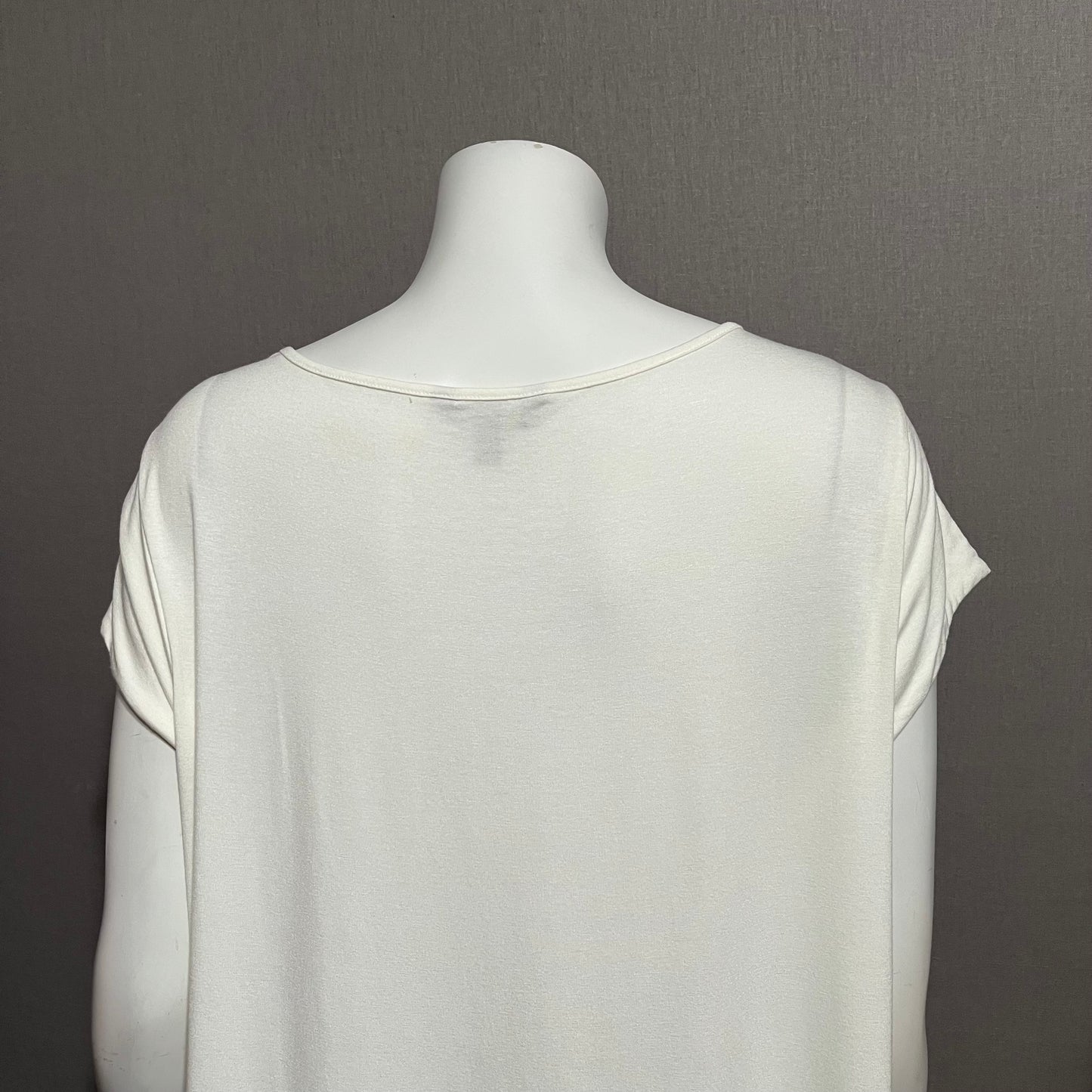 Banana Republic White Sheer Cowl Neck T-Shirt Sz-XL