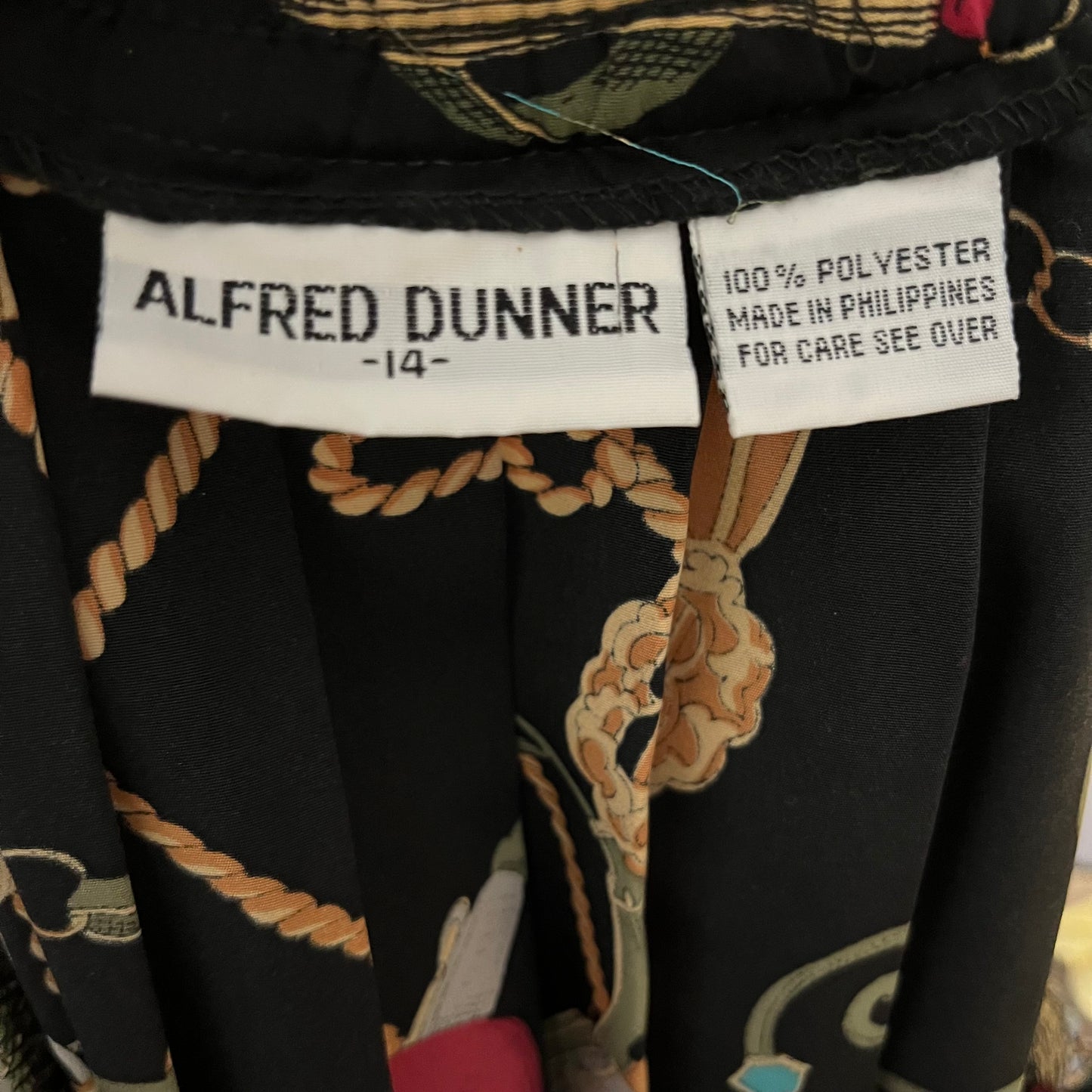 Vintage Alfred Dunner Chain & Belt Pleated Skirt Sz-14