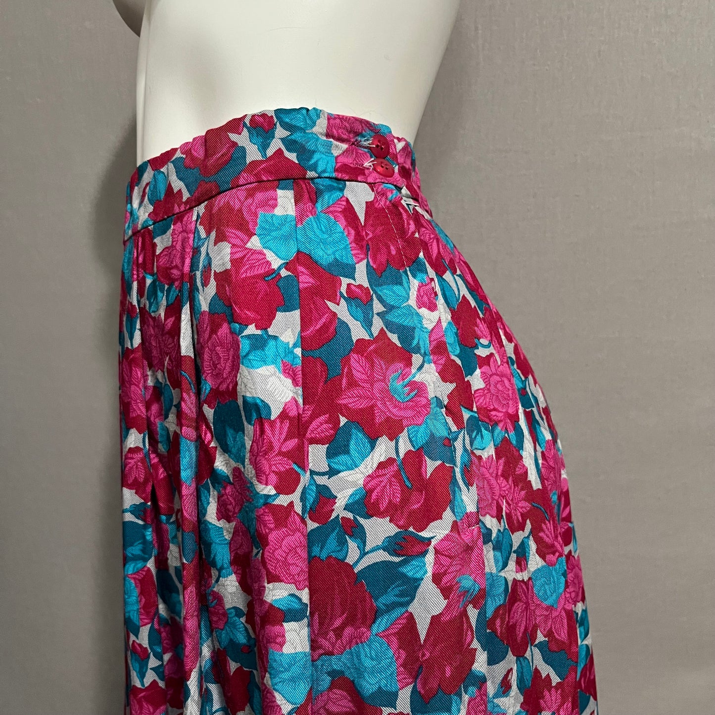 Vintage Country Sophisticates Pink Floral Skirt Sz-16