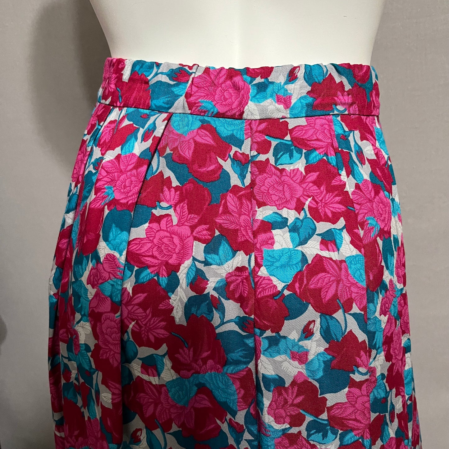 Vintage Country Sophisticates Pink Floral Skirt Sz-16