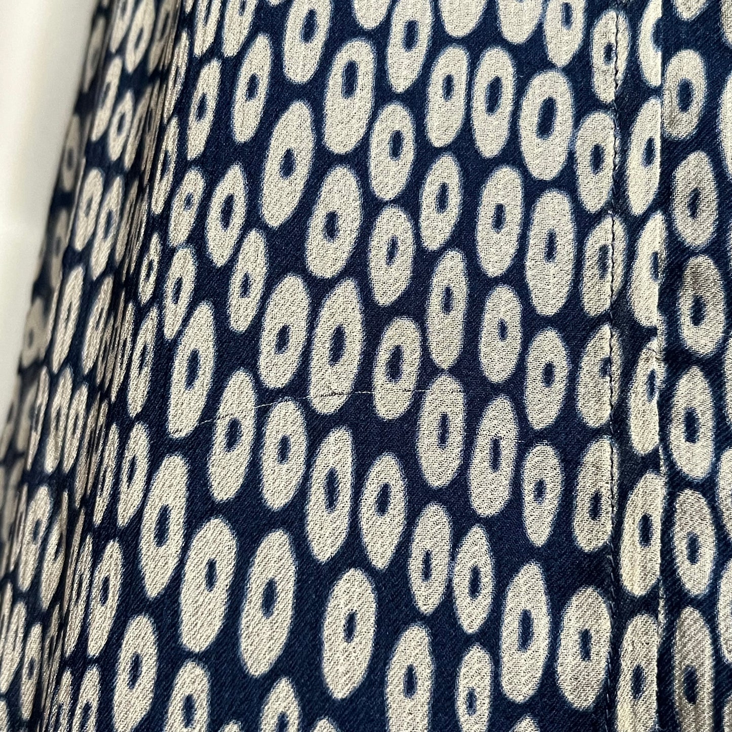 Eileen Fisher Blue Circle Print 100% Silk Dress Sz-Medium