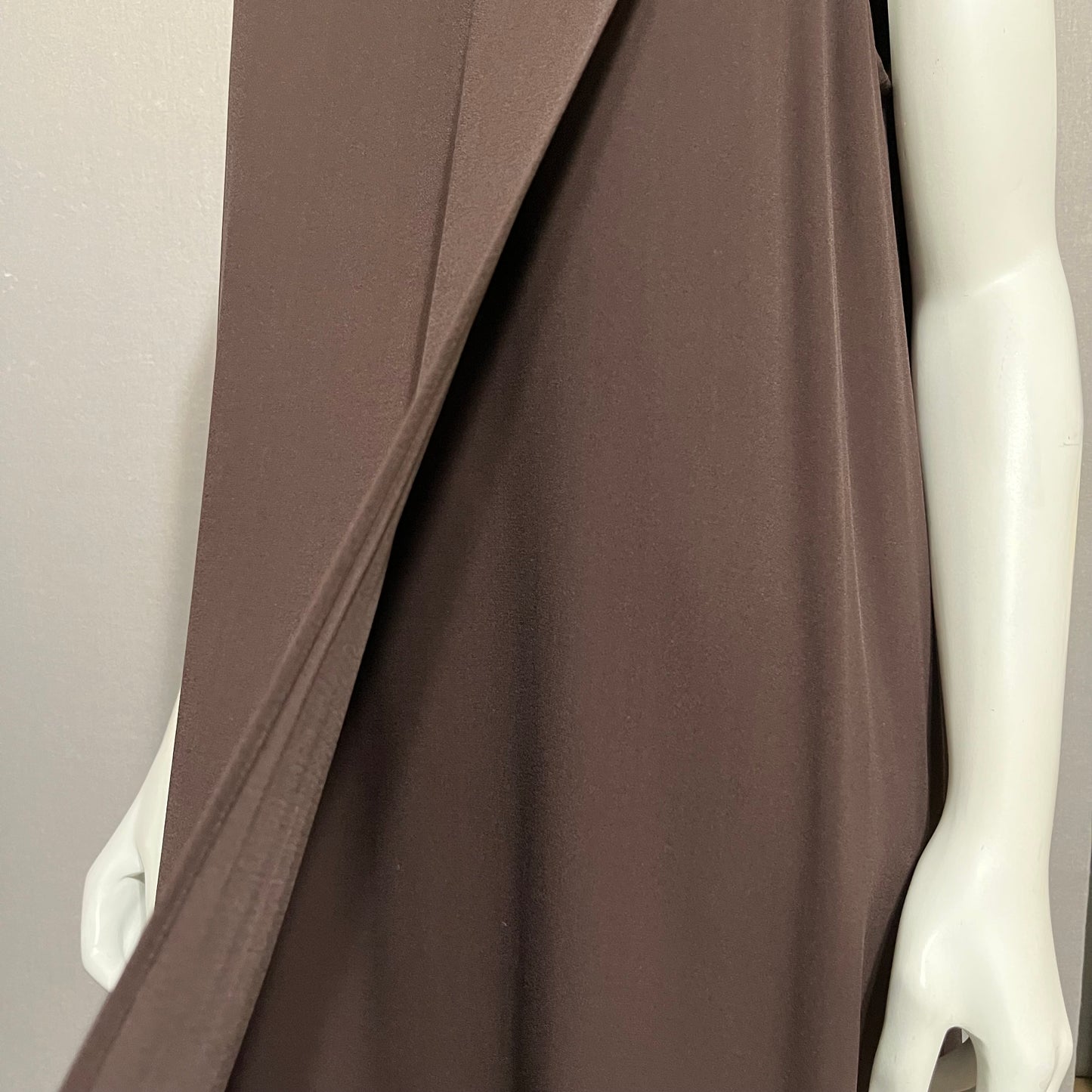 Eileen Fisher Chocolate Brown Overlay Shift Dress Sz-Large