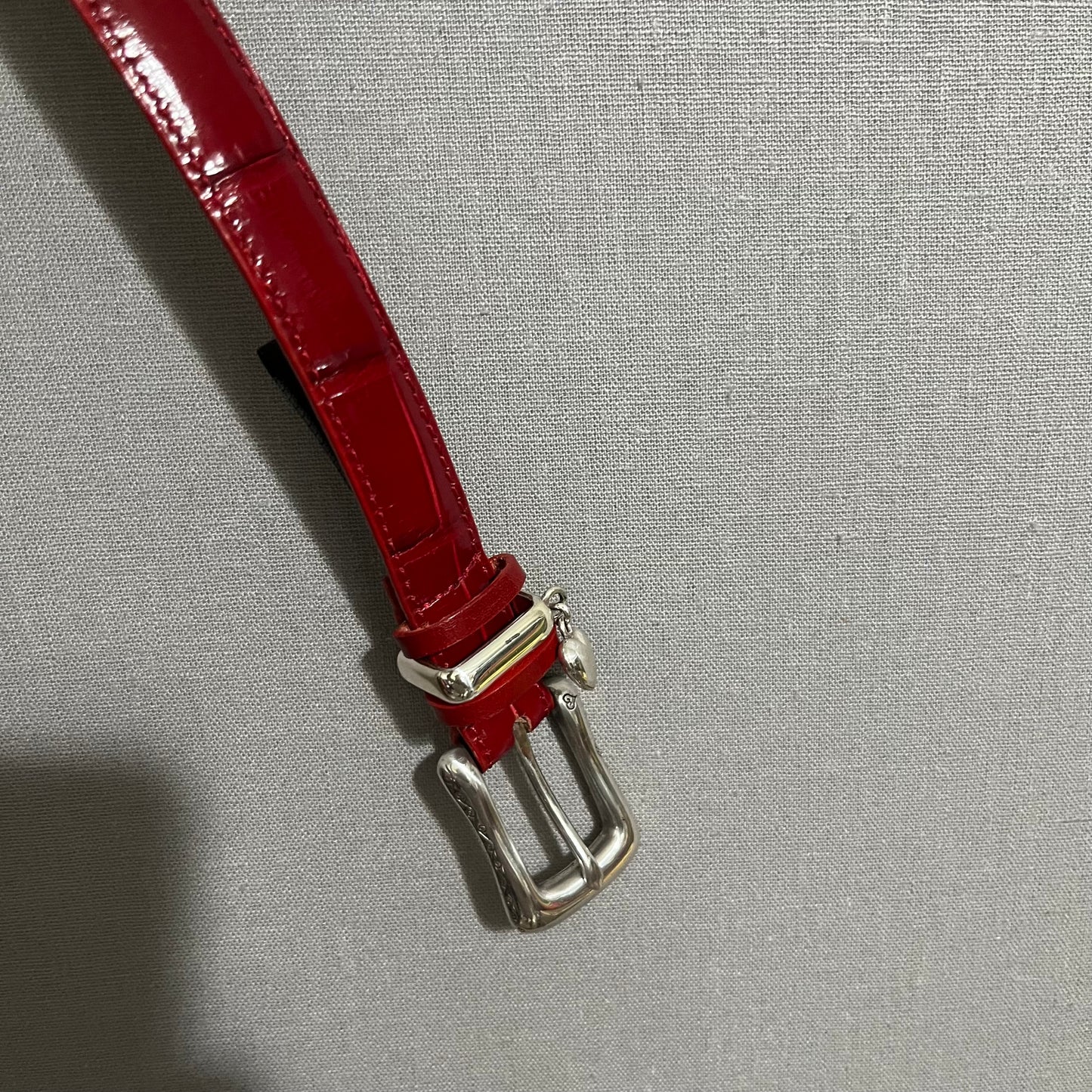 Brighton Red Genuine Leather Textured Belt Sz-Medium/Large