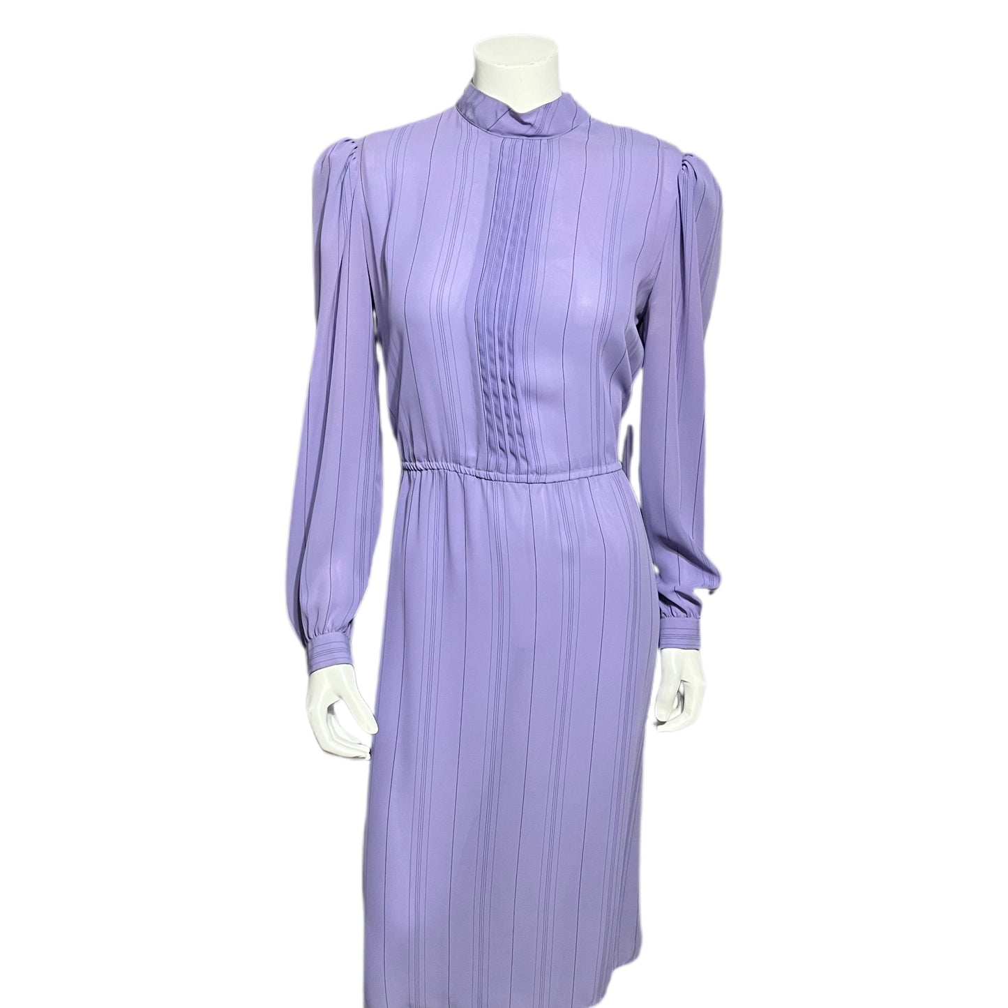 Charles Allison Lavender Sheer Stripe Dress Sz-Large