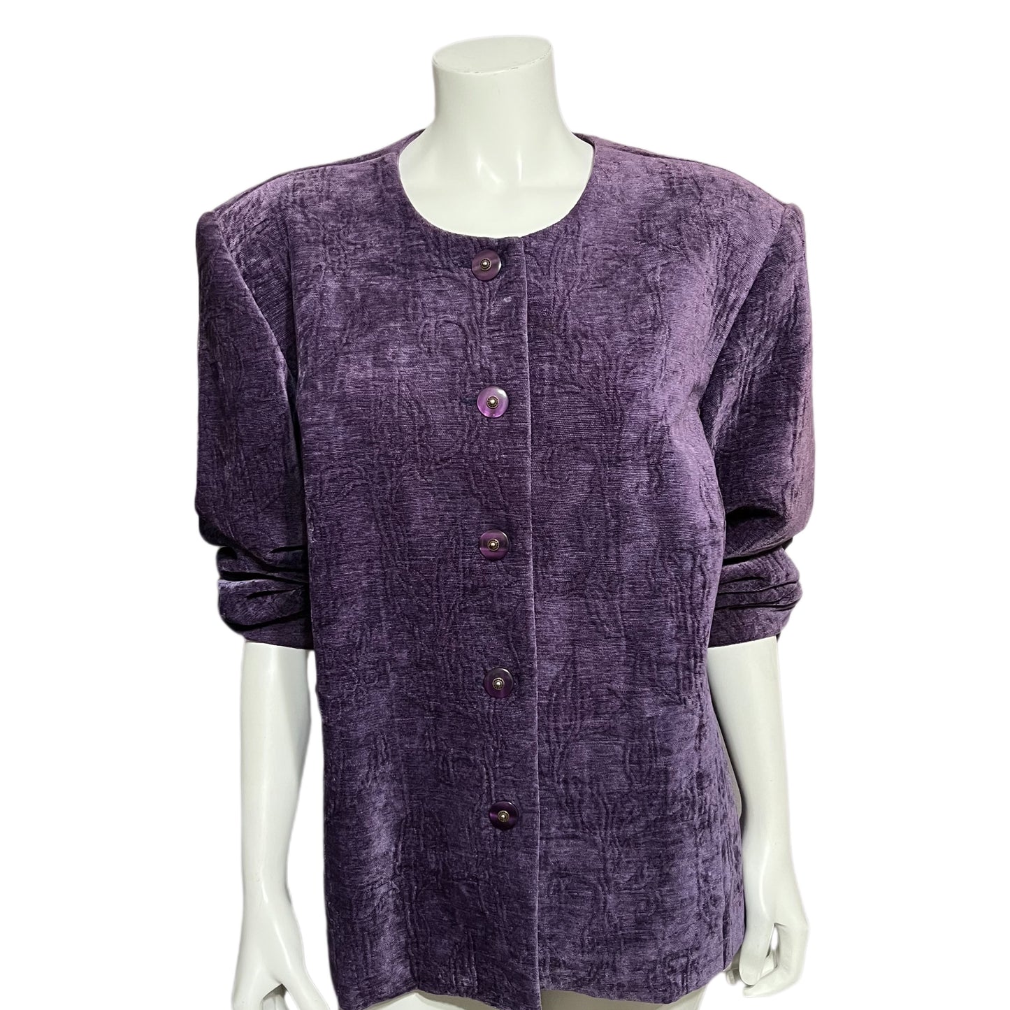 Koret Purple Velvet Textured Blazer Sz-18W