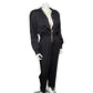 Vintage D. Frank Rayon With Jewel Accents Black Jumpsuit Sz-8 (Small)