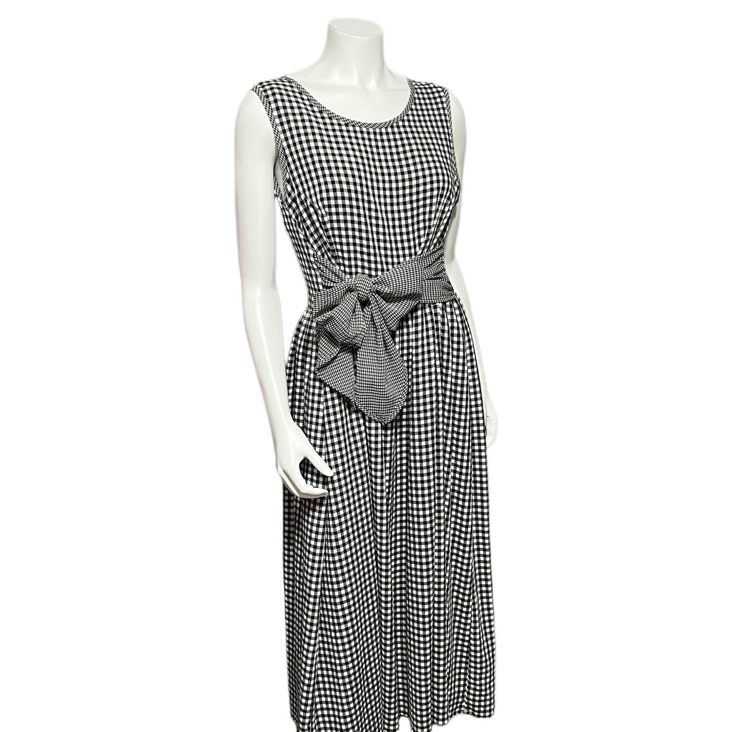 Erika Black Checkered Print Maxi Dress Sz-Large