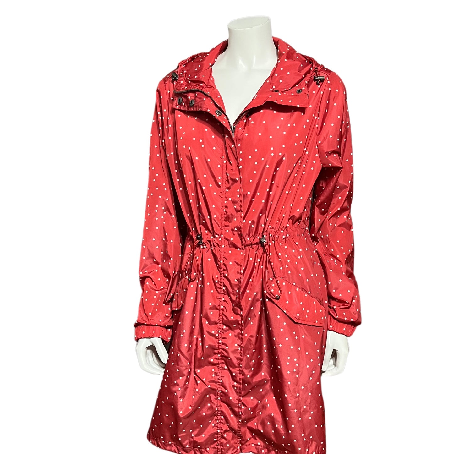 Torrid Red Polka Dot Nylon Rain Jacket Sz-0