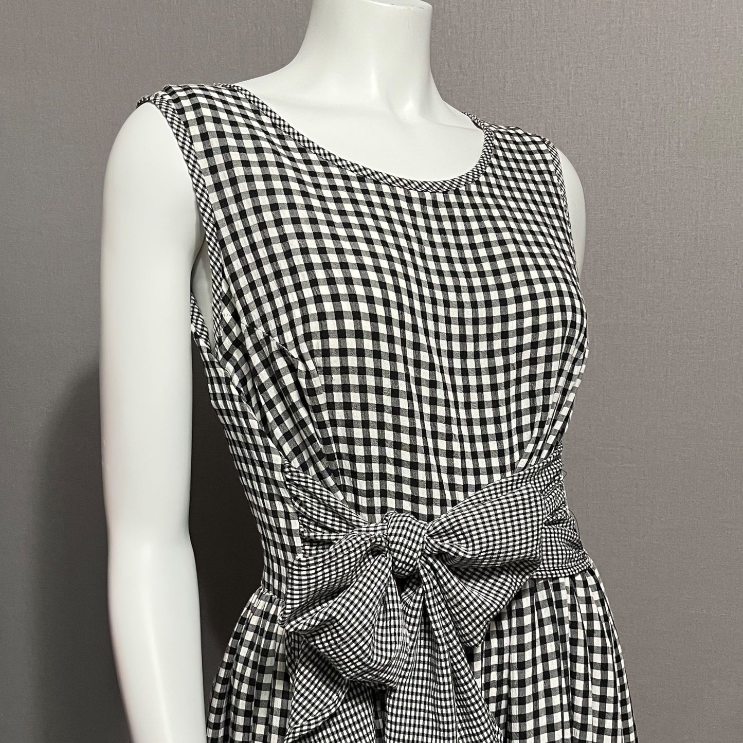 Erika Black Checkered Print Maxi Dress Sz-Large