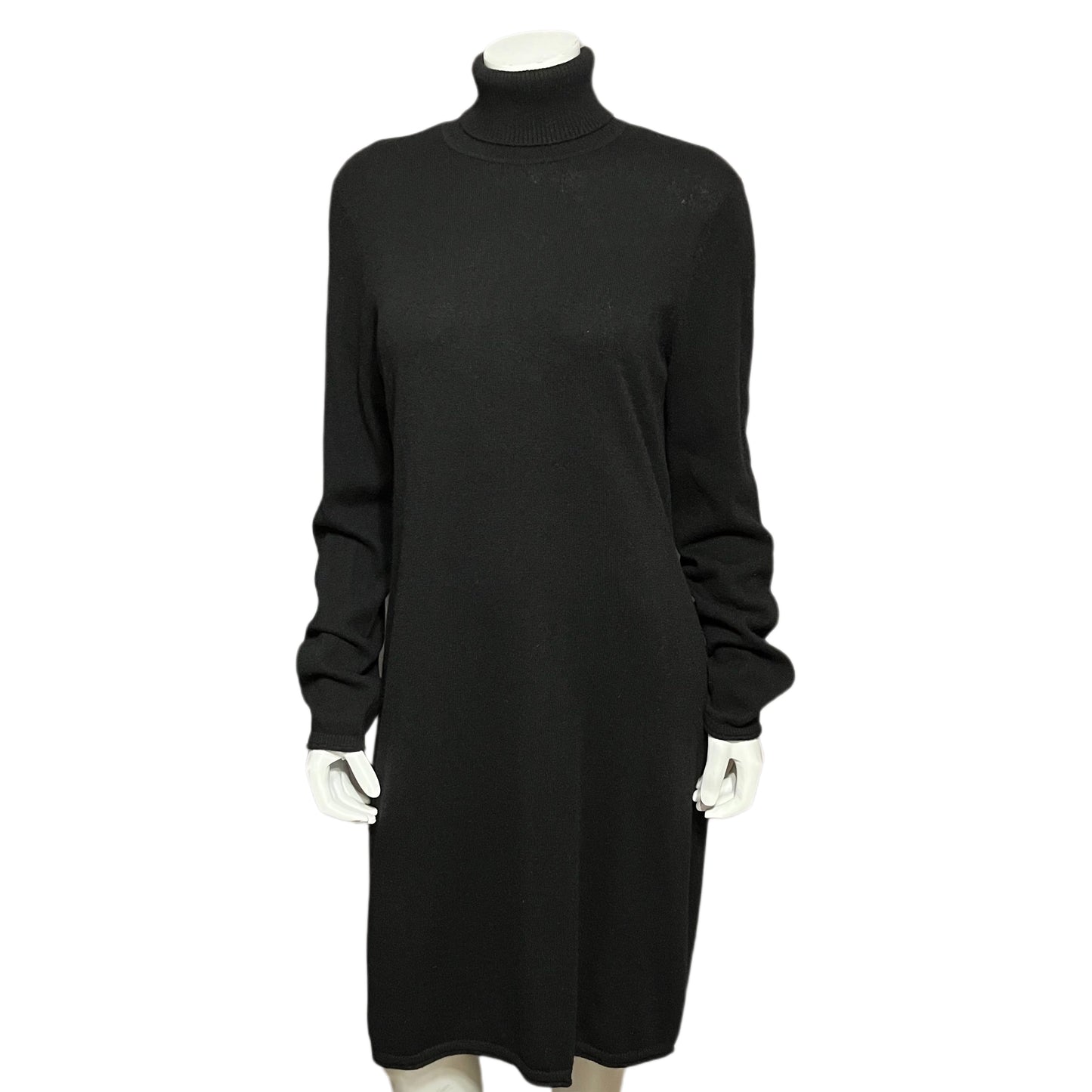 Neiman Marcus Black 100% Cashmere Turtleneck Dress Sz-XL