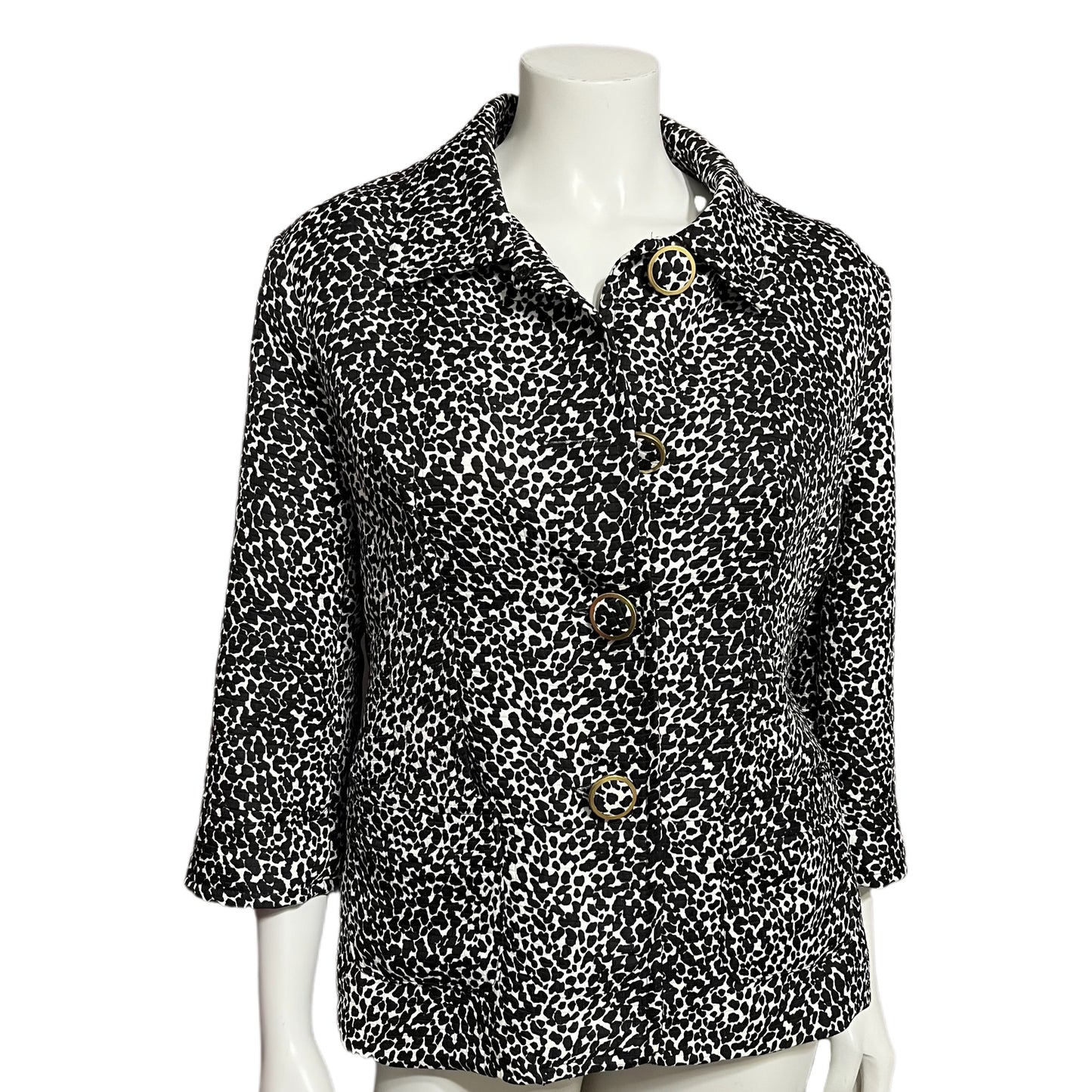 Carole Little Black | White Printed Blazer Size- Large #26