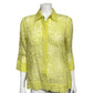 Chartreuse Textured Sheer Button Up Shirt Sz-Small/ Medium #46